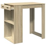 vidaXL Table de bar chêne sonoma 102x70x103 5 cm bois d'ingénierie
