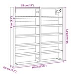 vidaXL Armoire à vitrine sonoma gris 60x8 5x58 cm bois d'ingénierie