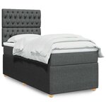 vidaXL Sommier à lattes de lit et matelas Gris foncé 90x190 cm Tissu