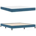 vidaXL Lit boxspring avec matelas Bleu foncé 180 x 200 cm Velours