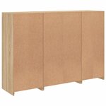 vidaXL Buffets avec lumières LED 3 Pièces chêne sonoma bois d'ingénierie
