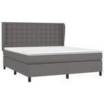 vidaXL Sommier à lattes de lit avec matelas Gris 180x200 cm Similicuir