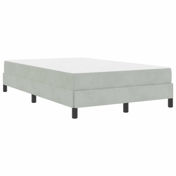 vidaXL Lit à ressorts avec matelas Gris clair 120 x 200 cm tissu