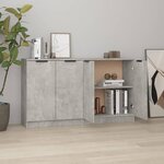 vidaXL Buffets 2 Pièces Gris béton 60x30x70 cm Bois d'ingénierie