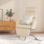 vidaXL Chaise de relaxation avec repose-pied Crème Tissu
