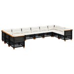 vidaXL Salon de jardin 10 Pièces avec coussins noir résine tressée