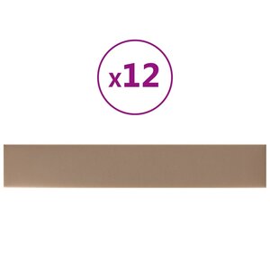 vidaXL Panneaux muraux 12 Pièces Cappuccino 90x15 cm Similicuir 1 62 m²