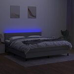 vidaXL Sommier à lattes de lit matelas LED Gris clair 160x200 cm Tissu