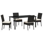 vidaXL Ensemble de Salle à Manger de Jardin de 5 Pièces Noir Poly Rattan