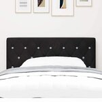 vidaXL Tête de lit LED avec bouton en cristal capitonné noir 100 cm en velours