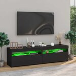 vidaXL Meubles TV 2 Pièces avec lumières LED Noir 75x35x40 cm