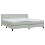 vidaXL Sommier à lattes de lit et matelas gris clair 180x220cm velours