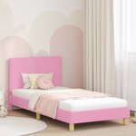 vidaXL Cadre de lit pour enfants avec tête de lit Rose 90 x 190 cm
