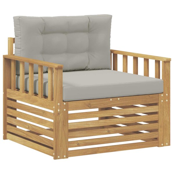 vidaXL Canapé d’extérieur Polyester Blanc et gris clair