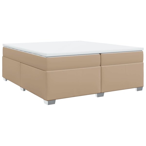 vidaXL Sommier à lattes de lit avec matelas Cappuccino 200x200 cm