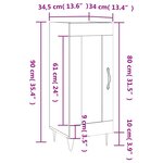 vidaXL Buffet Sonoma gris 34 5x34x90 cm Bois d'ingénierie