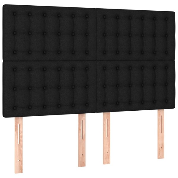 vidaXL Têtes de lit 4 Pièces Noir 72x5x78/88 cm Tissu