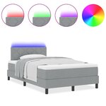 vidaXL Lit box spring avec matelas & LED gris clair 120x190 cm tissu