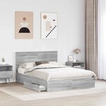 vidaXL Lit de Rangement Gris Sonoma 135 x 190 cm Bois d'ingénierie
