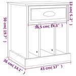 vidaXL Tables de chevet 2 Pièces chêne marron 43x36x50 cm