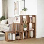 vidaXL Étagère séparatrice de pièce à 3 niveaux vieux bois