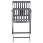 vidaXL Chaises pliables d'extérieur lot de 6 et coussins Bois d'acacia