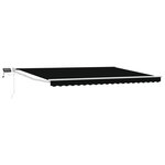 vidaXL Store rétractable manuel avec LEDs Noir et Blanc 4 × 3 m