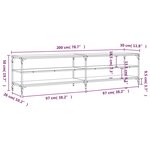 vidaXL Meuble TV chêne sonoma 200x30x50 cm bois d'ingénierie et métal