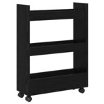 vidaXL Chariot de Rangement Étroit Chêne noir 60 x 22 x 80 cm