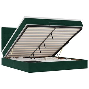 VidaXL Cadre de lit ottoman avec matelas vert foncé 180x200cm velours