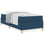 vidaXL Lit à ressorts avec matelas Bleu et Blanc 90 x 190 cm tissu