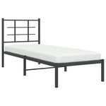 vidaXL Cadre de lit métal sans matelas avec tête de lit noir 80x200 cm