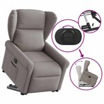 vidaXL Fauteuil inclinable électrique taupe tissu
