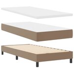 vidaXL Cadre de lit avec matelas Cappuccino 90 x 200 cm Faux cuir
