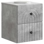 vidaXL Cabinet de chevet mural Gris béton 33 x 34 5 x 40 cm