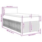 vidaXL Sommier à lattes de lit avec matelas Noir 90x200 cm Velours