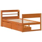 vidaXL Cadre de lit sans matelas cire marron 75x190 cm bois pin massif
