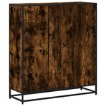 vidaXL Bibliothèque chêne fumé 97 5x33x107 5cm bois d'ingénierie métal