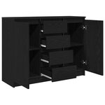 vidaXL Buffet avec tiroirs chêne noir 100 5x35x76 cm bois d'ingénierie