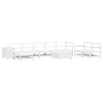 vidaXL Salon de jardin 10 Pièces blanc bois de pin massif