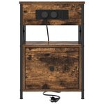 vidaXL Cabinet de chevet avec tiroir 2 Pièces Chêne fumé 40 x 31 x 60 cm