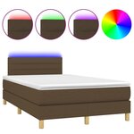 vidaXL Sommier à lattes de lit matelas et LED Marron foncé 120x200 cm