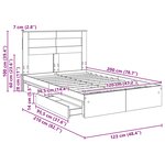 vidaXL Lit de Rangement Chêne Sonoma 120 x 200 cm Bois d'ingénierie