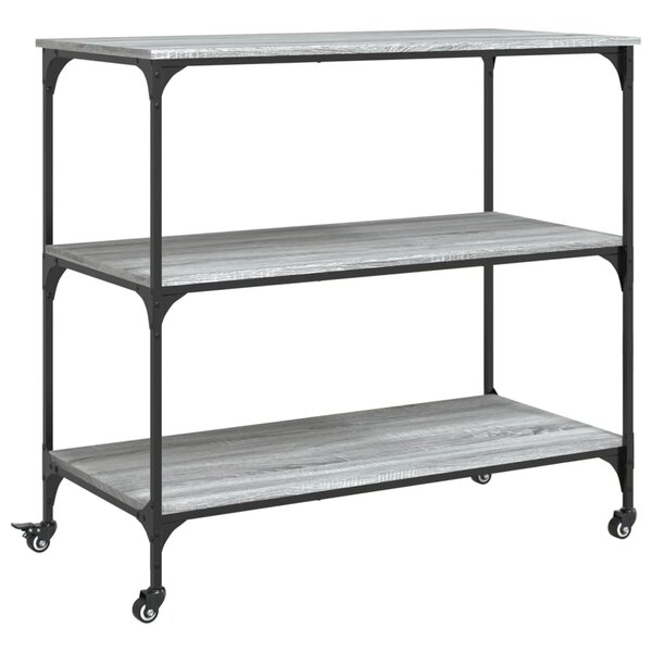 vidaXL Chariot de cuisine sonoma gris 102x50x95 cm bois d'ingénierie