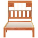 vidaXL Lit bibliothèque sans matelas cire marron 90x200 cm pin massif