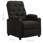 vidaXL Fauteuil inclinable Noir Tissu