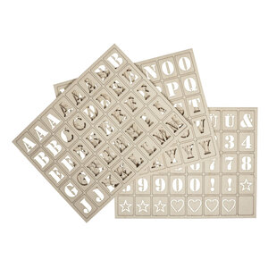 Lettres en bois pour Letterboard FSC100  nature  3x2 4cm  kit 120 pièces