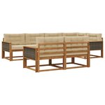 vidaXL Ensemble de canapés d'extérieur 8 pc Naturel et Beige