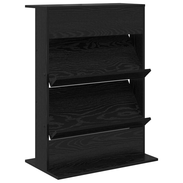 vidaXL Étagère à magazines avec étagère Chêne noir 70 x 41 x 96 cm