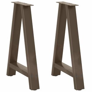 vidaXL Pieds de table à manger en forme de A  2 pièces  50 x (72-73) cm  acier